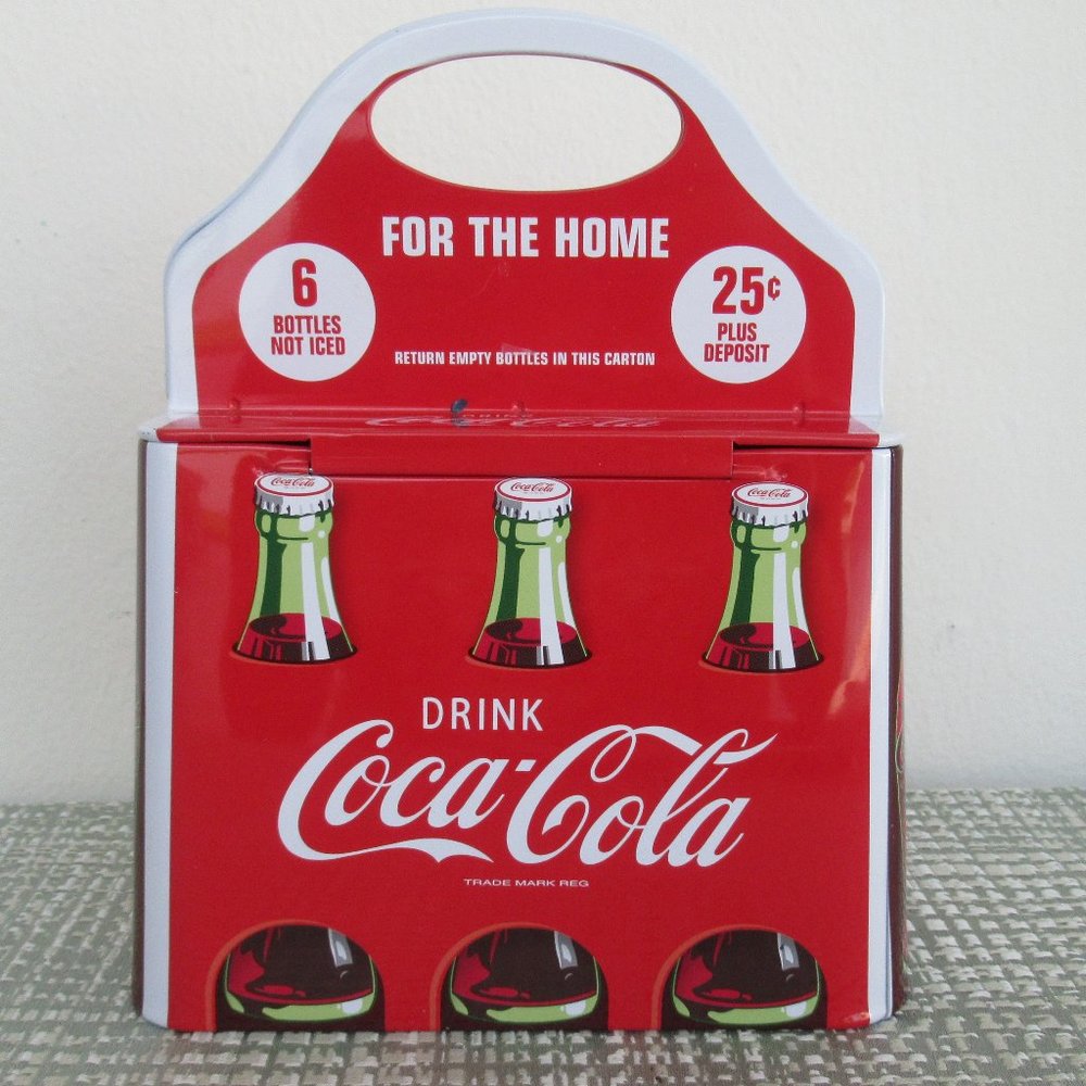 Coca-Cola Replica 6 Pack Carrier Tin Caddy Case For the Home - Never Used